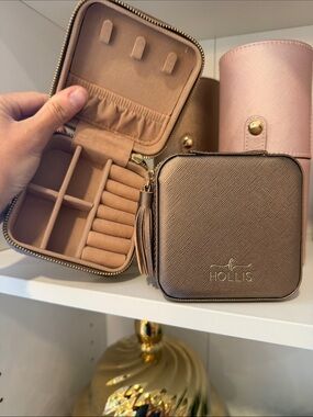 Hollis Compact Jewelry Case - Rose Gold